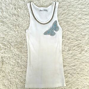 RARE Max & Riley Crystal Butterfly Tank Top Size Medium